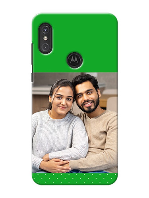 Custom Motorola One Power Personalised mobile covers: Green Pattern Design