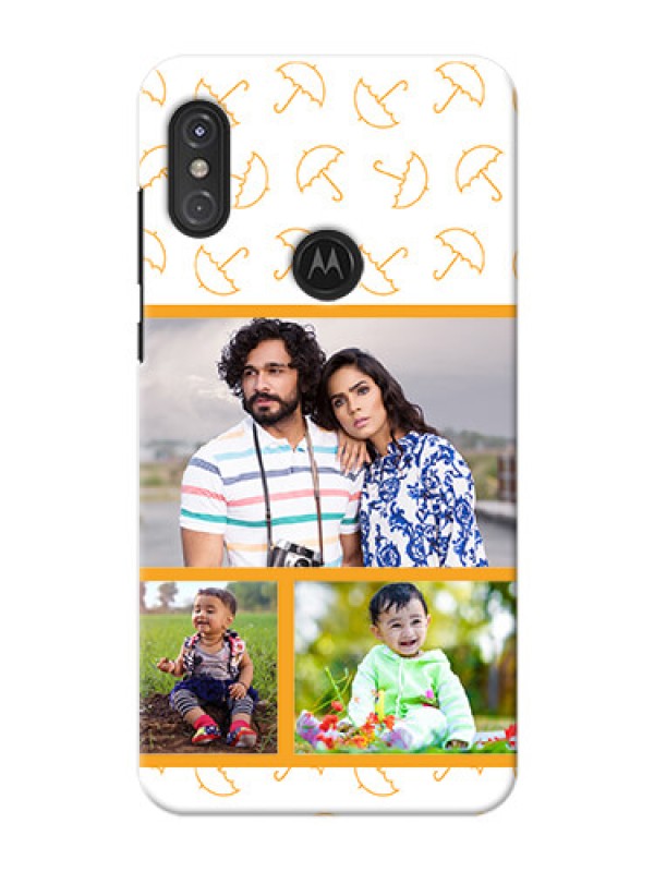 Custom Motorola One Power Personalised Phone Cases: Yellow Pattern Design