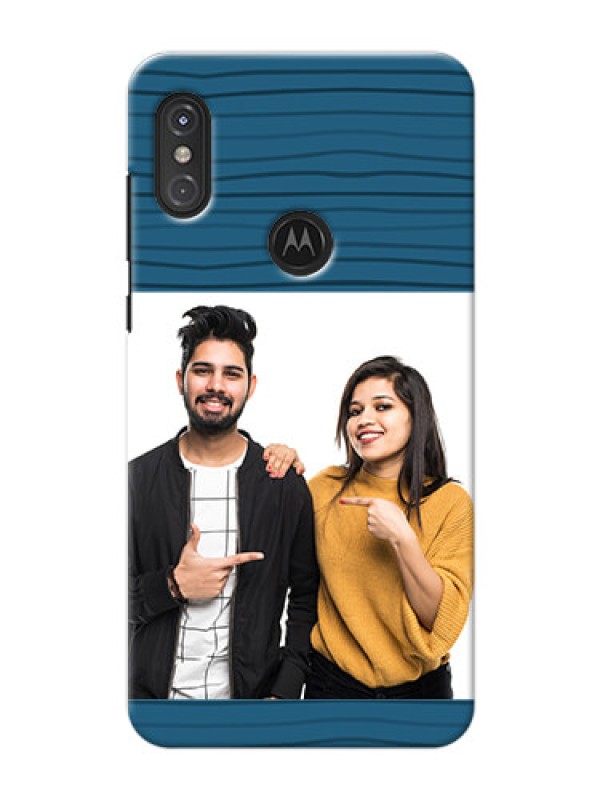 Custom Motorola One Power Custom Phone Cases: Blue Pattern Cover Design