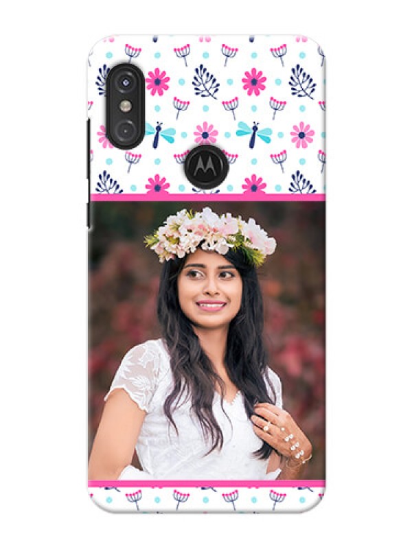 Custom Motorola One Power Mobile Covers: Colorful Flower Design
