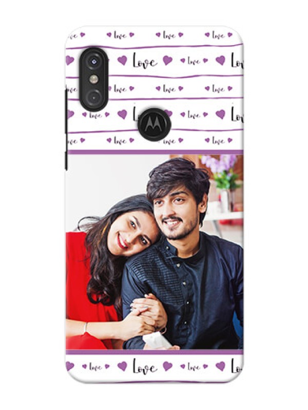 Custom Motorola One Power Mobile Back Covers: Couples Heart Design