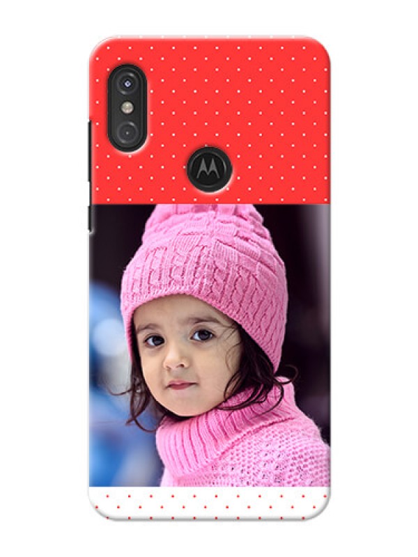 Custom Motorola One Power personalised phone covers: Red Pattern Design