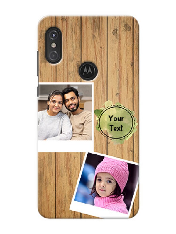Custom Motorola One Power Custom Mobile Phone Covers: Wooden Texture Design