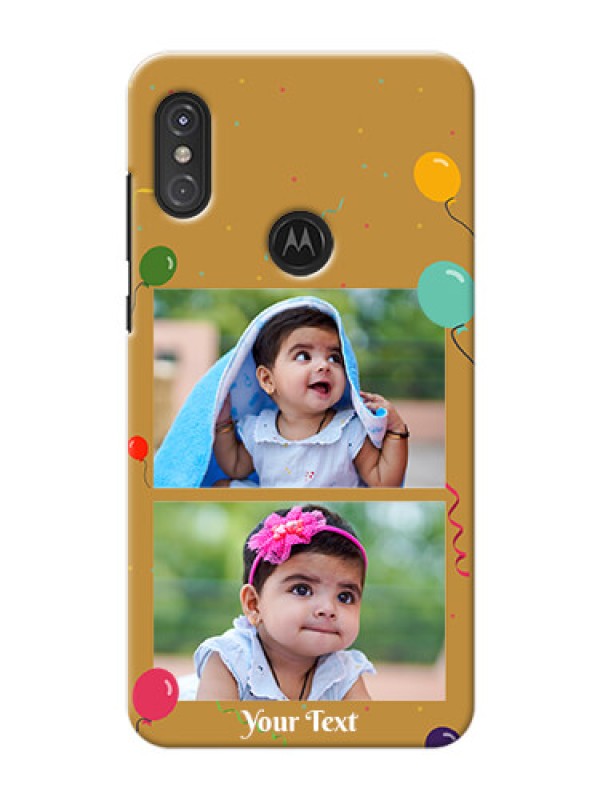 Custom Motorola One Power Phone Covers: Image Holder with Birthday Celebrations Design