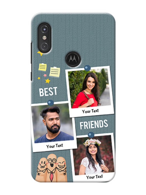 Custom Motorola One Power Mobile Cases: Sticky Frames and Friendship Design