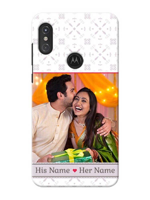 Custom Motorola One Power Phone Cases with Photo and Ethnic Design