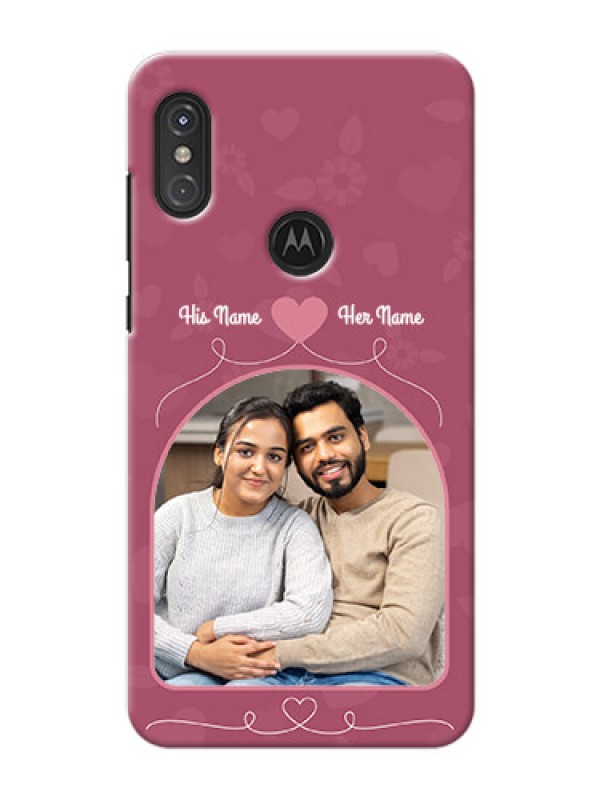 Custom Motorola One Power mobile phone covers: Love Floral Design