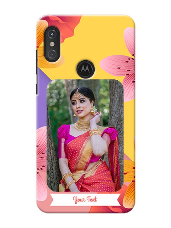 Custom Motorola One Power Mobile Covers: 3 Image With Vintage Floral Design