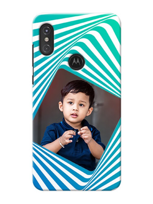 Custom Motorola One Power Personalised Mobile Covers: Abstract Spiral Design