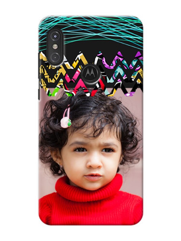 Custom Motorola One Power personalized phone covers: Neon Abstract Design
