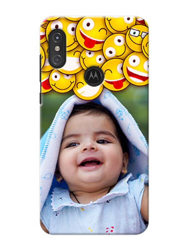 Custom Motorola One Power Custom Phone Cases with Smiley Emoji Design