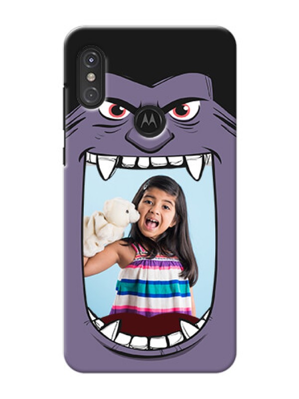 Custom Motorola One Power Personalised Phone Covers: Angry Monster Design