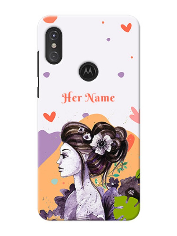 Custom Moto One Power Custom Mobile Case with Woman And Nature Design