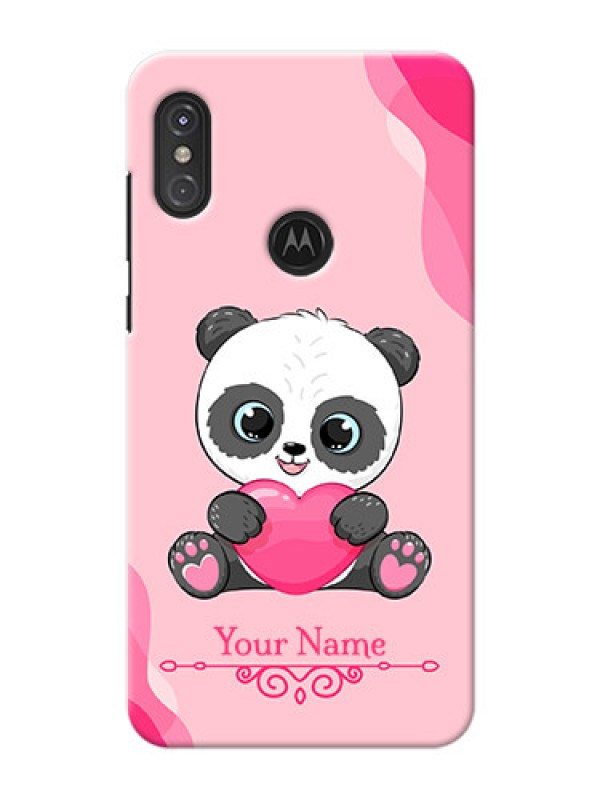 Custom Moto One Power Mobile Back Covers: Cute Panda Design
