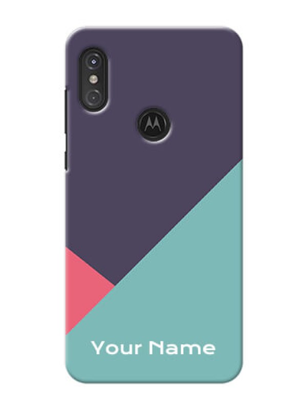 Custom Moto One Power Custom Phone Cases: Tri Color abstract Design