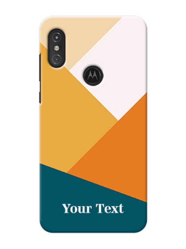 Custom Moto One Power Custom Phone Cases: Stacked Multi-colour Design