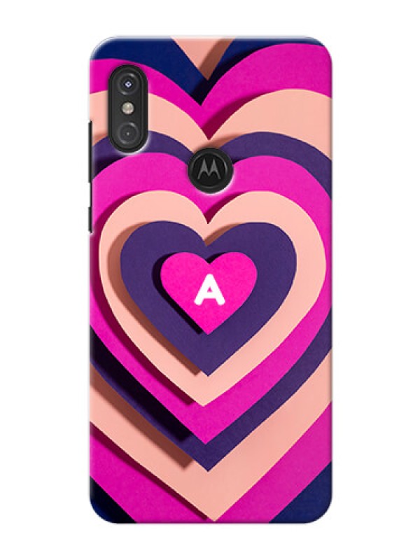 Custom Moto One Power Custom Mobile Case with Cute Heart Pattern Design