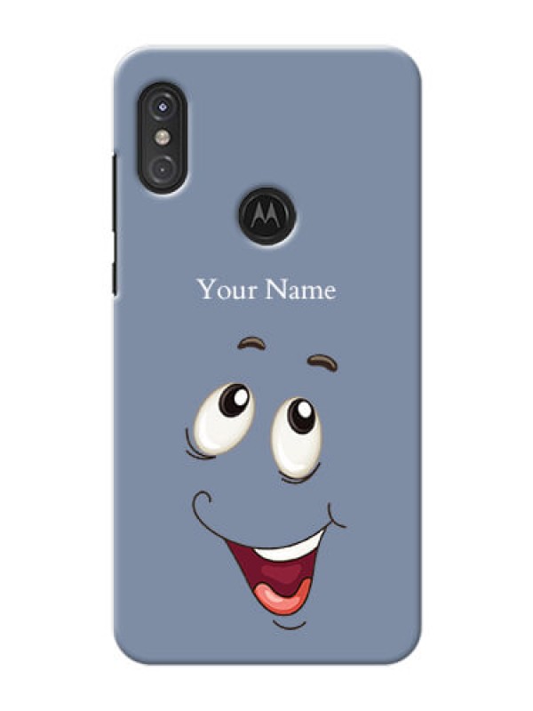 Custom Moto One Power Phone Back Covers: Laughing Cartoon Face Design