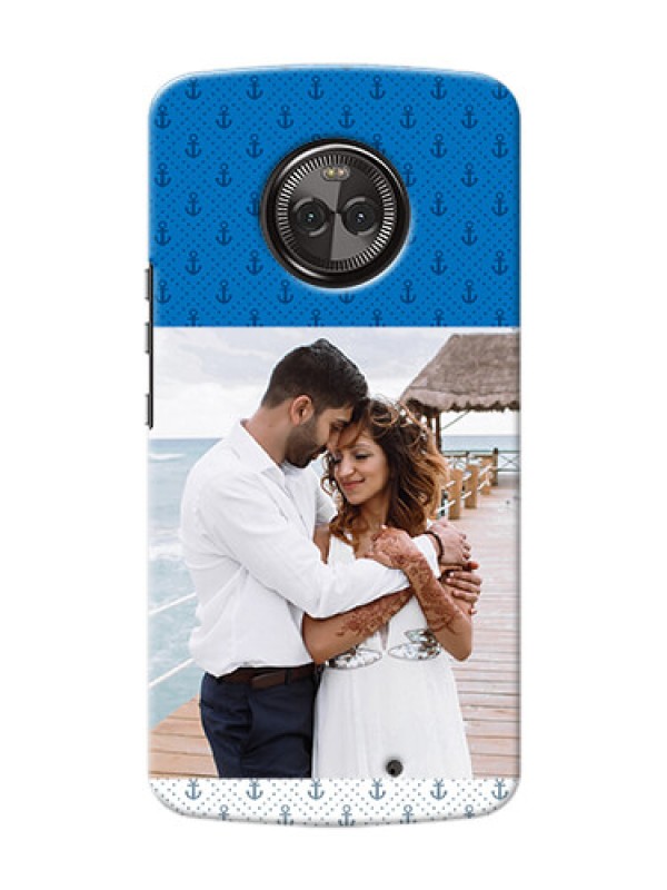 Custom Motorola Moto X4 Blue Anchors Mobile Case Design