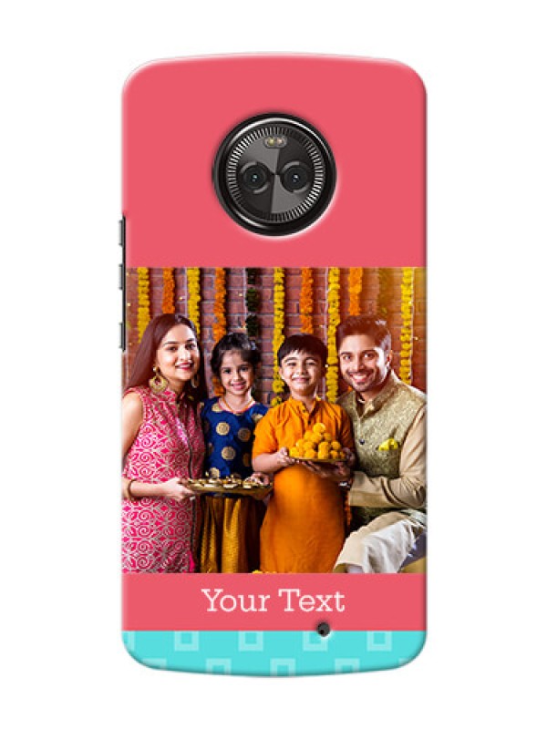 Custom Motorola Moto X4 Pink And Blue Pattern Mobile Case Design