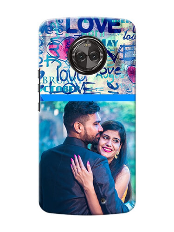 Custom Motorola Moto X4 Colourful Love Patterns Mobile Case Design