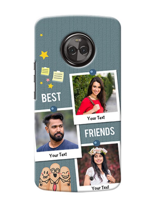 Custom Motorola Moto X4 3 image holder with sticky frames and friendship day wishes Design