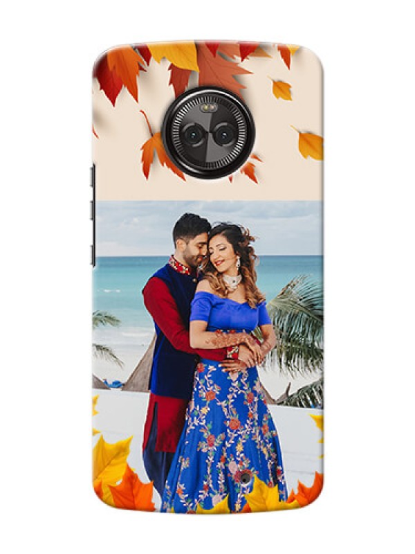 Custom Motorola Moto X4 autumn maple leaves backdrop Design