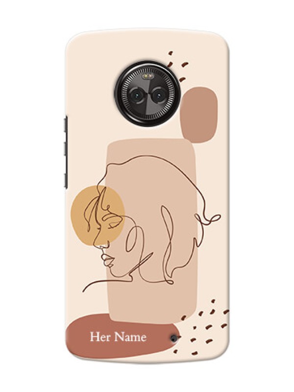 Custom Moto X4 Custom Phone Covers: Calm Woman line art Design