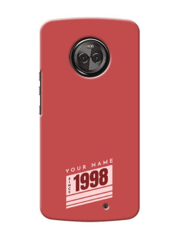Custom Moto X4 Phone Back Covers: Red custom year of birth Design
