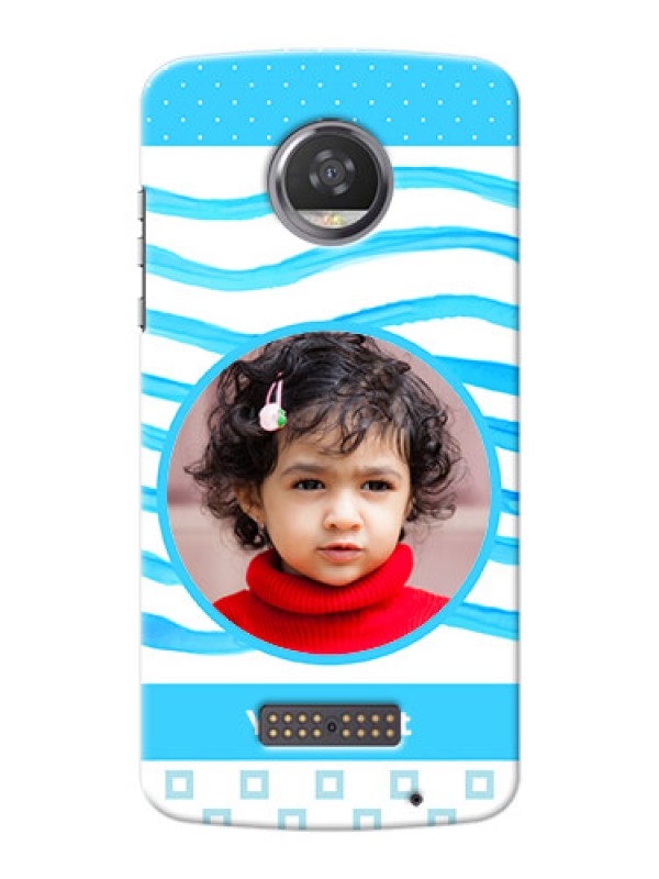 Custom Motorola Moto Z2 Play Simple Blue Design Mobile Case Design