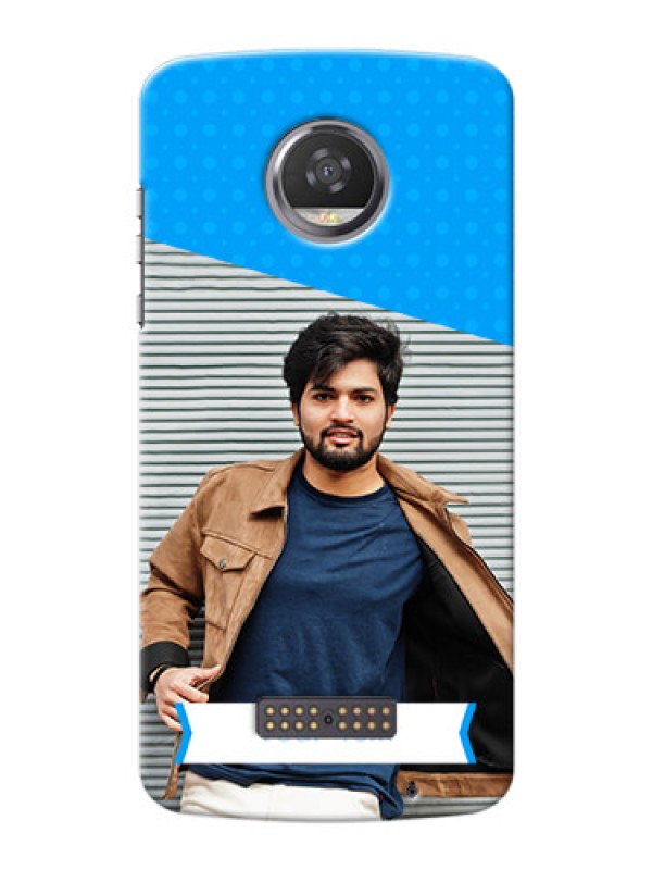 Custom Motorola Moto Z2 Play Premium Blue Colour Mobile Back Case Design