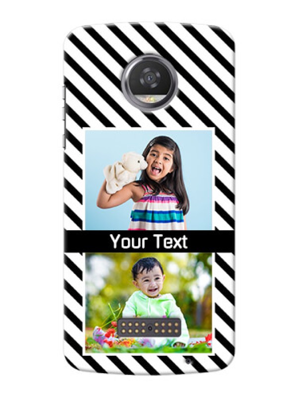 Custom Motorola Moto Z2 Play 2 image holder with black and white stripes Design