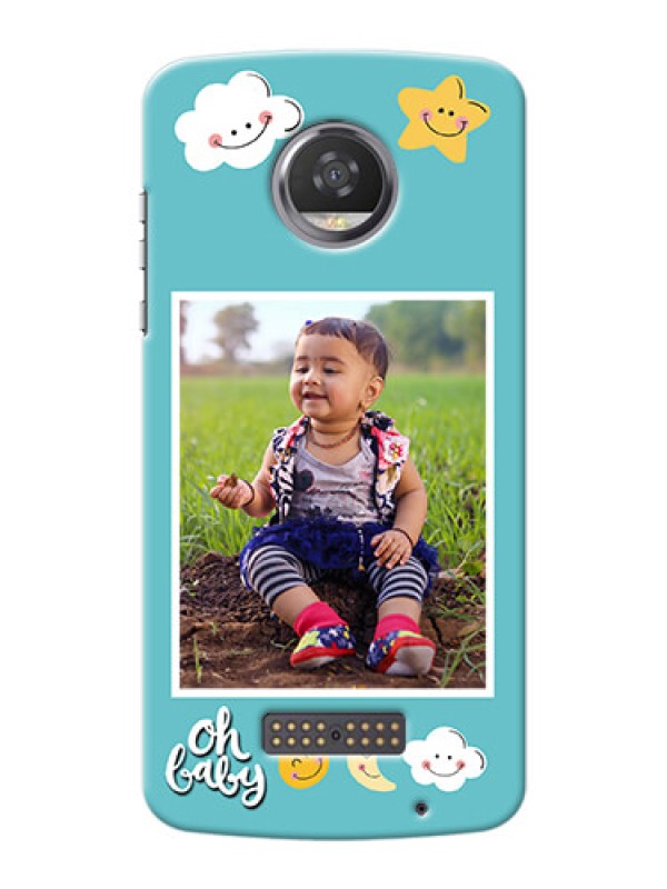 Custom Motorola Moto Z2 Play kids frame with smileys and stars Design