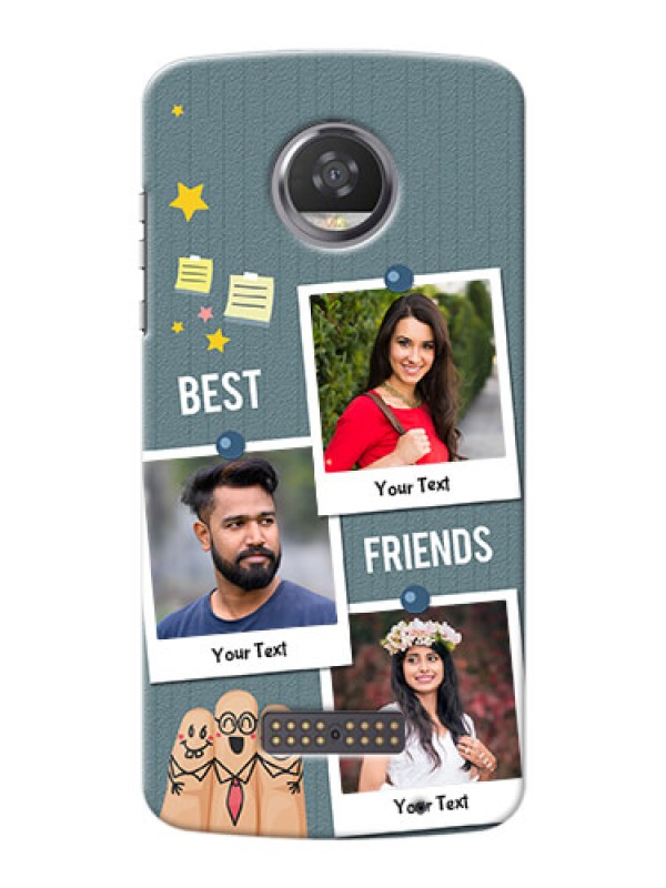 Custom Motorola Moto Z2 Play 3 image holder with sticky frames and friendship day wishes Design