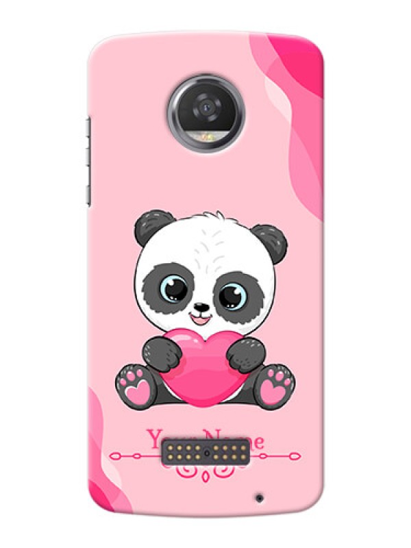 Custom Moto Z2 Play Mobile Back Covers: Cute Panda Design