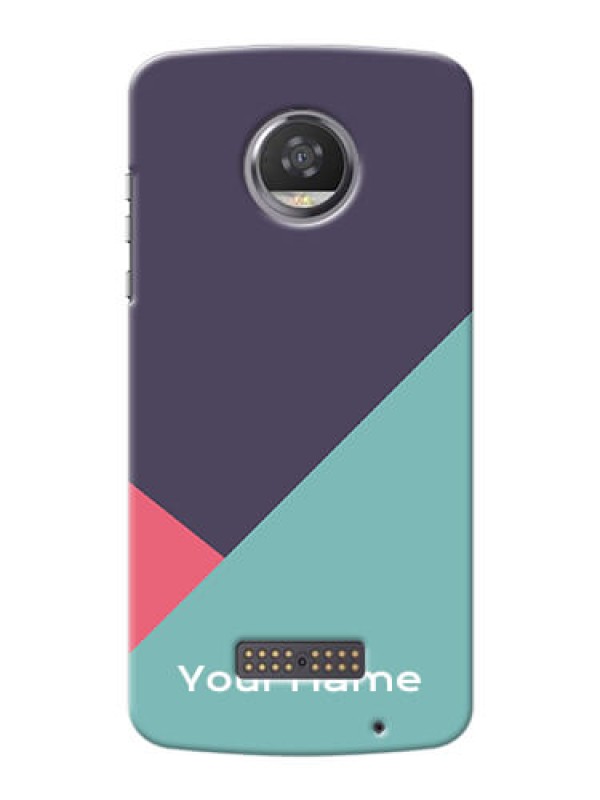 Custom Moto Z2 Play Custom Phone Cases: Tri Color abstract Design
