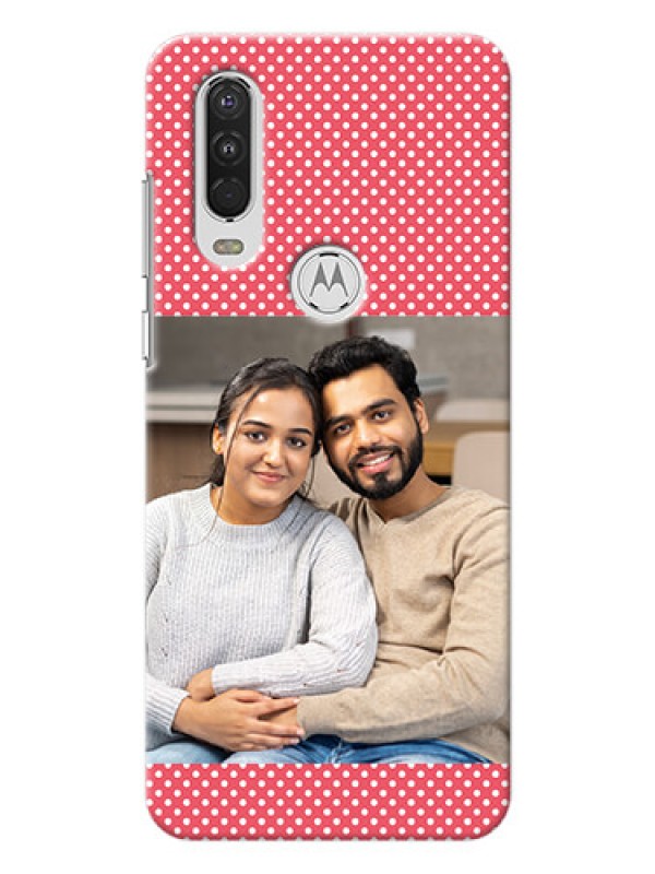 Custom Motorola One Action Custom Mobile Case with White Dotted Design