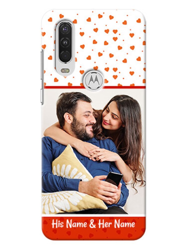 Custom Motorola One Action Phone Back Covers: Orange Love Symbol Design