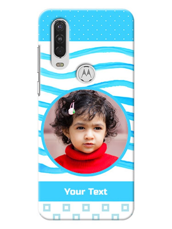 Custom Motorola One Action phone back covers: Simple Blue Case Design