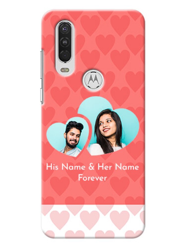 Custom Motorola One Action personalized phone covers: Couple Pic Upload Design