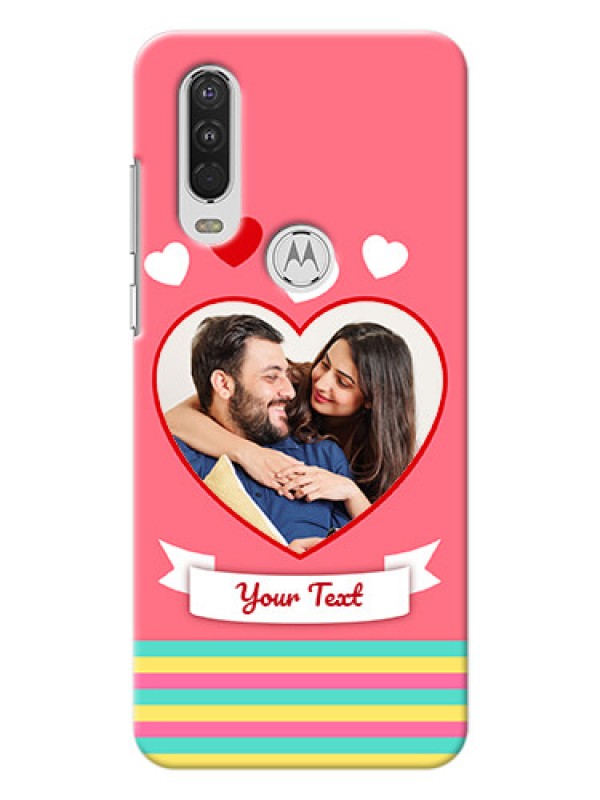 Custom Motorola One Action Personalised mobile covers: Love Doodle Design