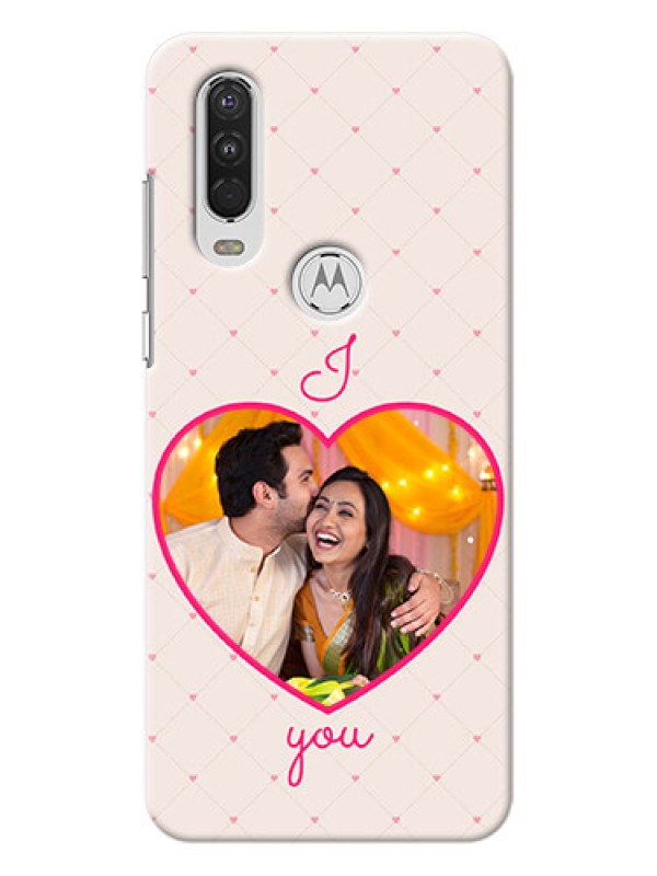 Custom Motorola One Action Personalized Mobile Covers: Heart Shape Design