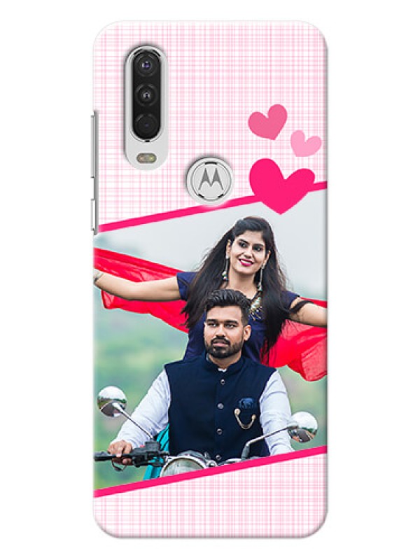 Custom Motorola One Action Personalised Phone Cases: Love Shape Heart Design