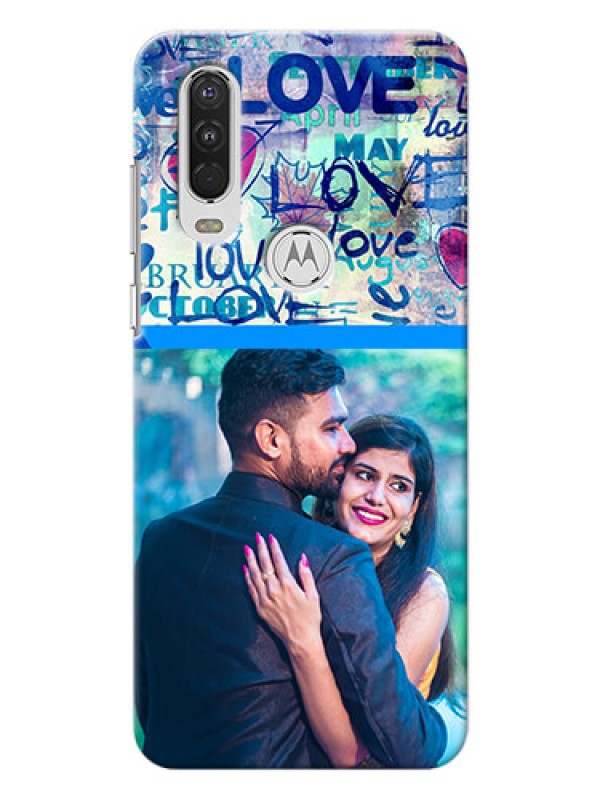 Custom Motorola One Action Mobile Covers Online: Colorful Love Design