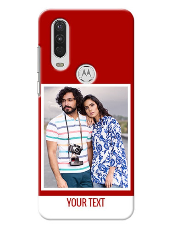 Custom Motorola One Action mobile phone covers: Simple Red Color Design