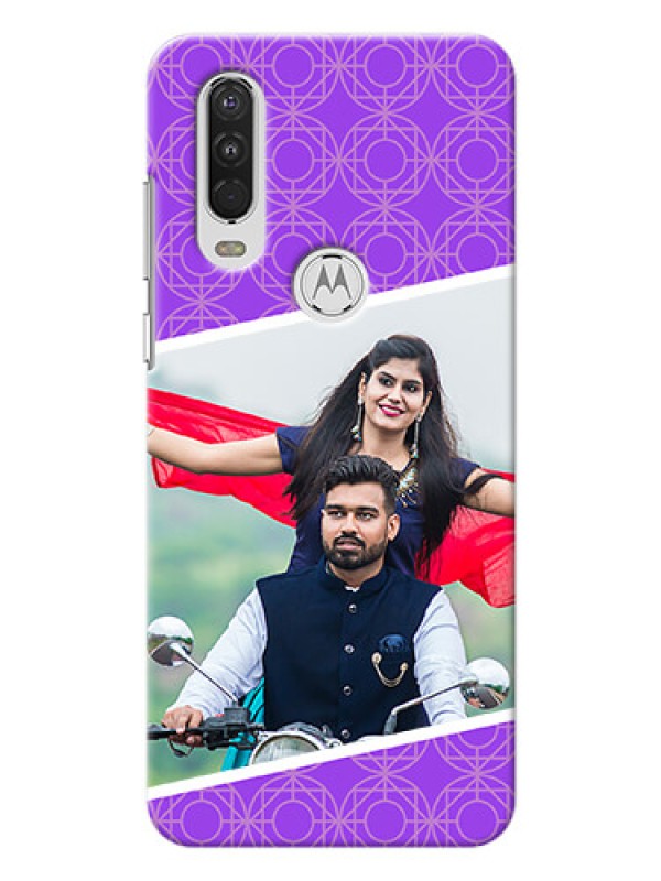 Custom Motorola One Action mobile back covers online: violet Pattern Design