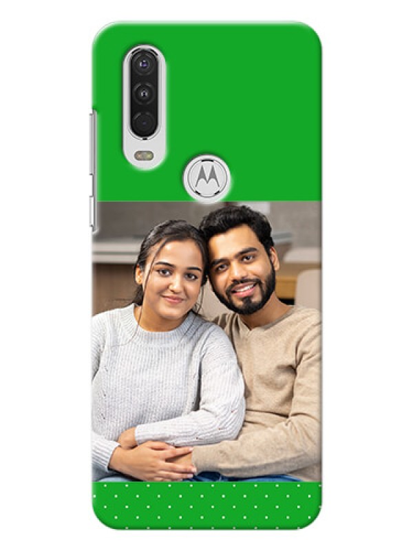 Custom Motorola One Action Personalised mobile covers: Green Pattern Design