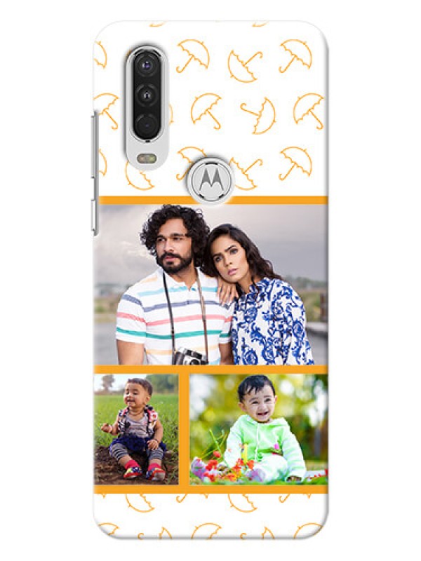 Custom Motorola One Action Personalised Phone Cases: Yellow Pattern Design
