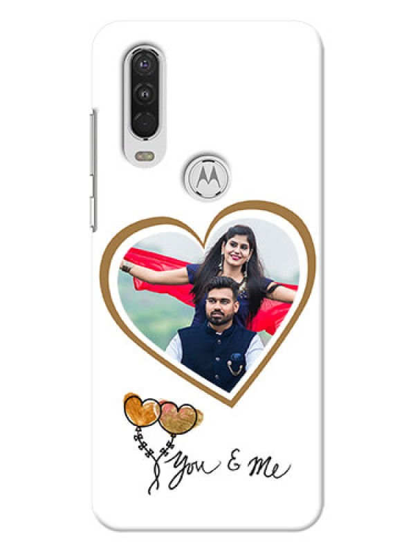 Custom Motorola One Action customized phone cases: You & Me Design