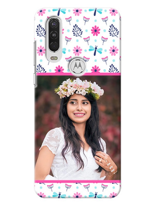 Custom Motorola One Action Mobile Covers: Colorful Flower Design